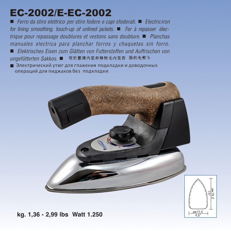 Ferro Da Stiro Eletrico Per Stiro Fodere E Capi Sfoderati Rotondi EC-2002/E-EC-2002 - immagine 2